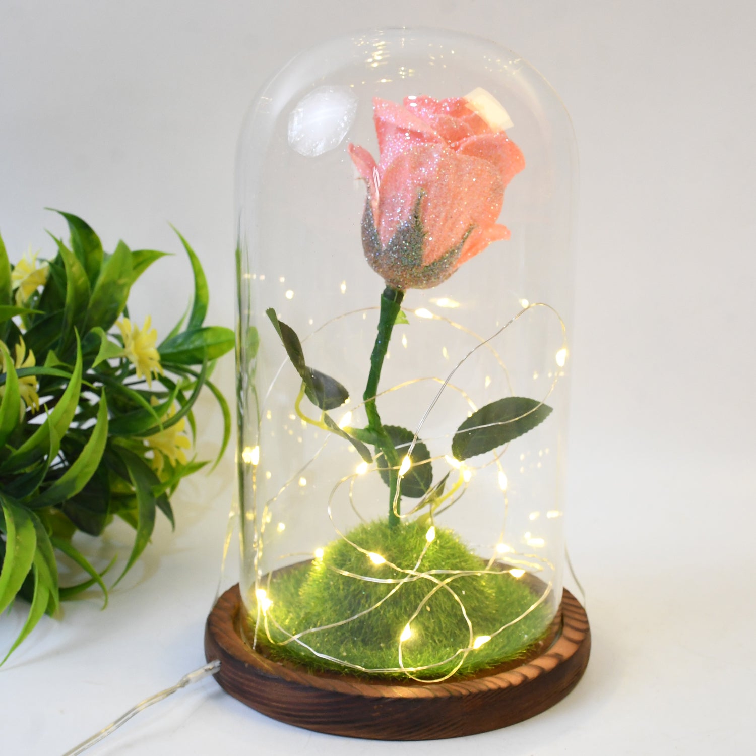 Glass Flower With Led Light Great Gift (1 Set) Glass Flower With Led Light Great Gift (1 Set)